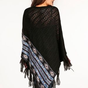Aztec Border Poncho